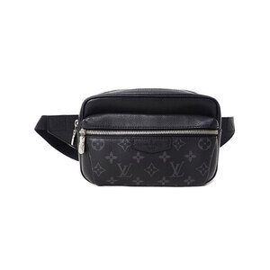 Louis Vuitton Taiga Black Leather Rama Bum Bag Outdoor Body